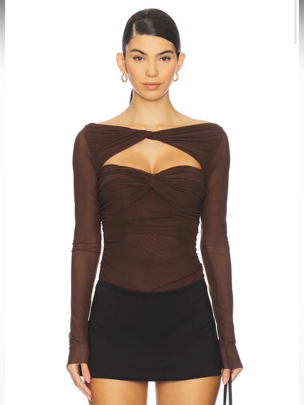 NWT! MAJORELLE Eleanora Bodysuit in Chocolate Brown